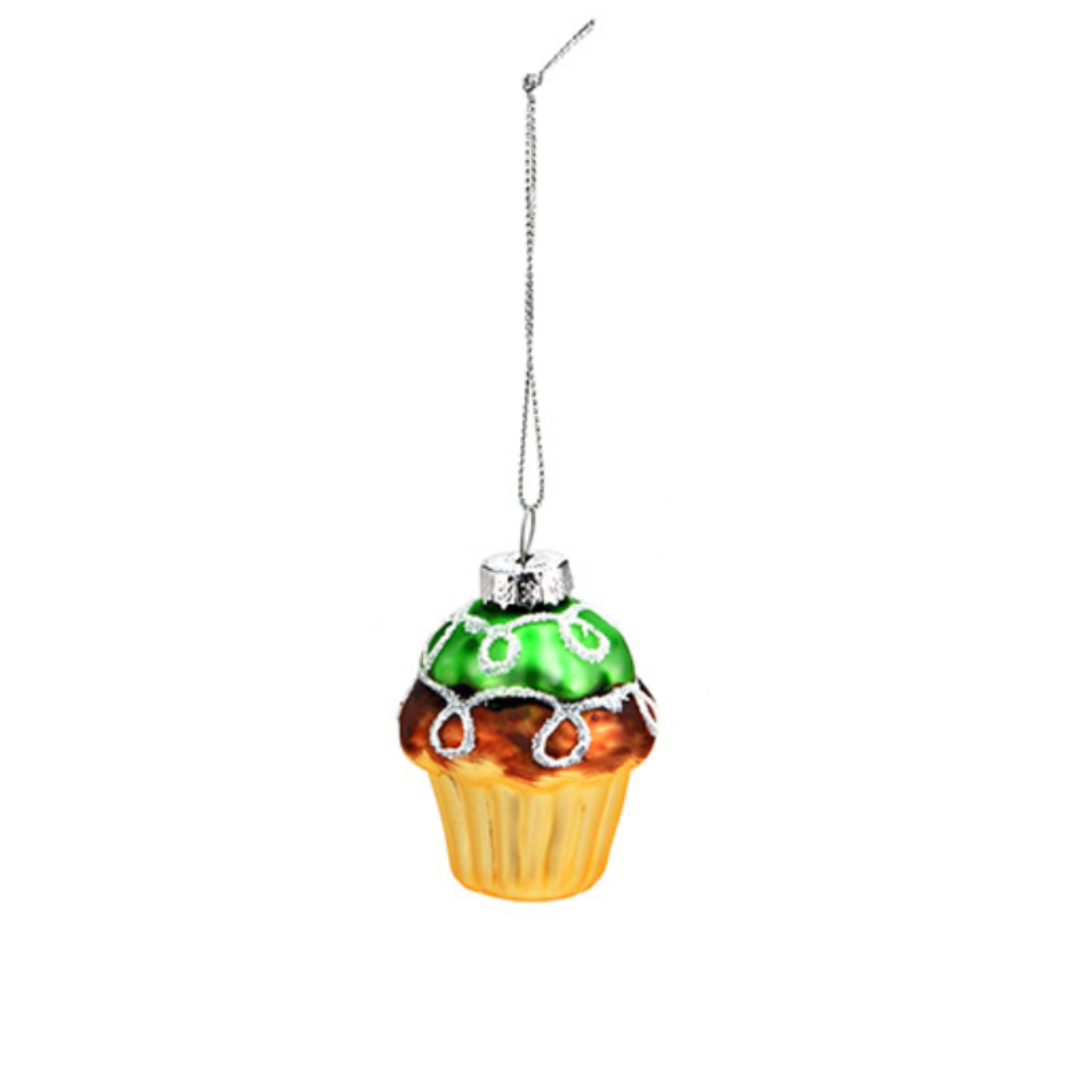 muffin, groen, kersthanger, kerstbal, onrmanet