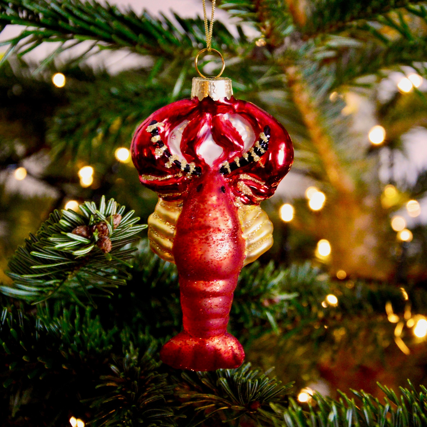 Glazen Ornament Rode Kreeft H10cm