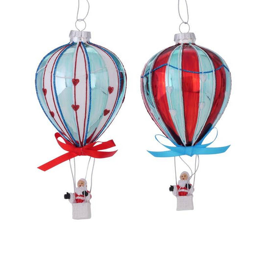 Kersthanger, kerstbal, luchtballon, hartjes, kerstman, set