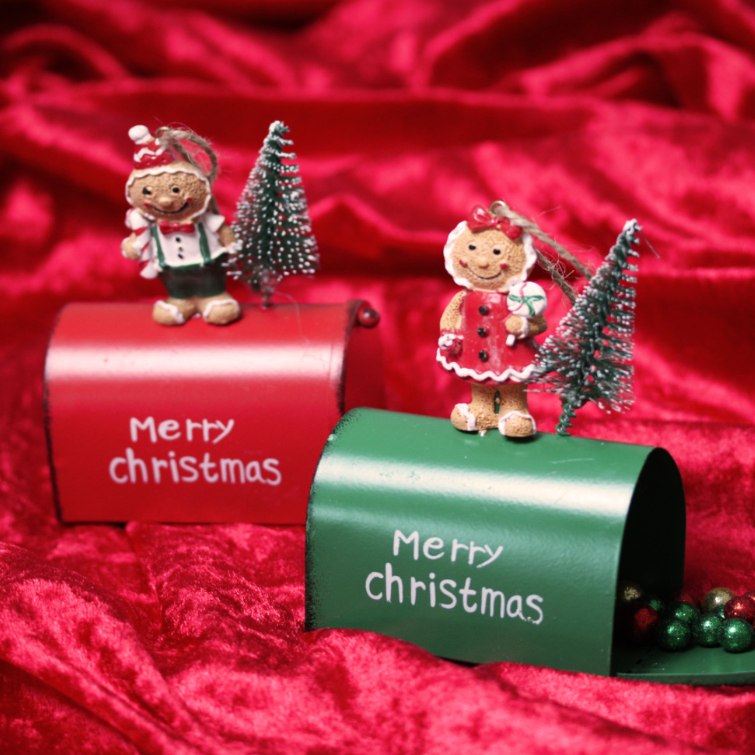 sfeerbeeld, kerstbal, brievenbus, letterbox, kersthanger, rood, groen