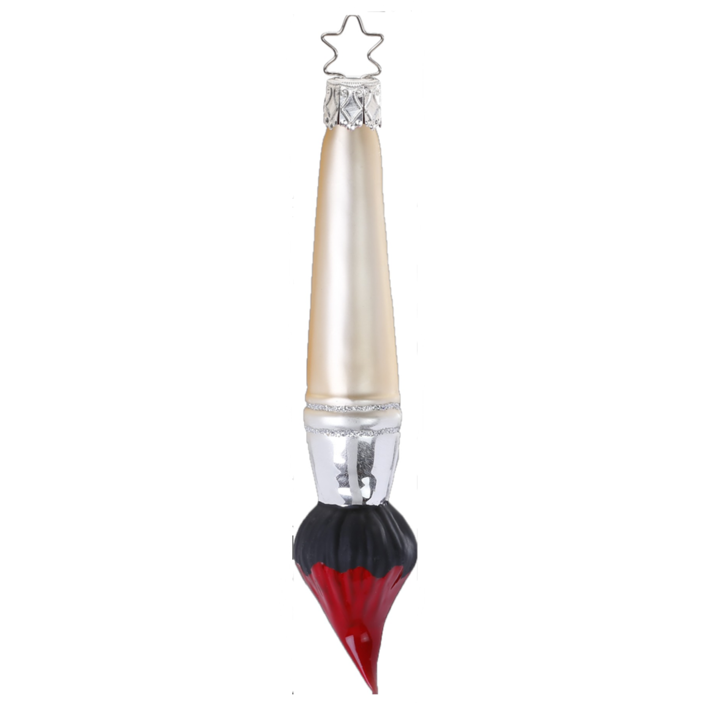 Glazen ornament schilderspenseel Glazen kerstornament van een schilderspenseel, 13,5 cm hoog, als kerstbal, kersthanger en kerstfiguur
